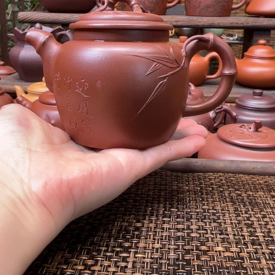 紫砂茶壶宜兴原矿紫砂手工制300