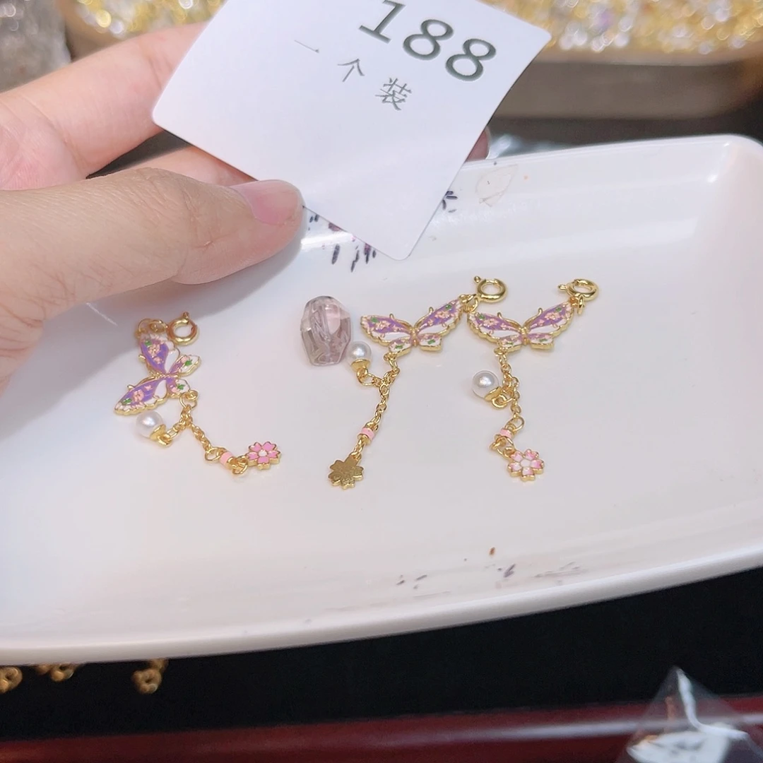 紫晶珠宝半成品银S925镀金镶嵌188