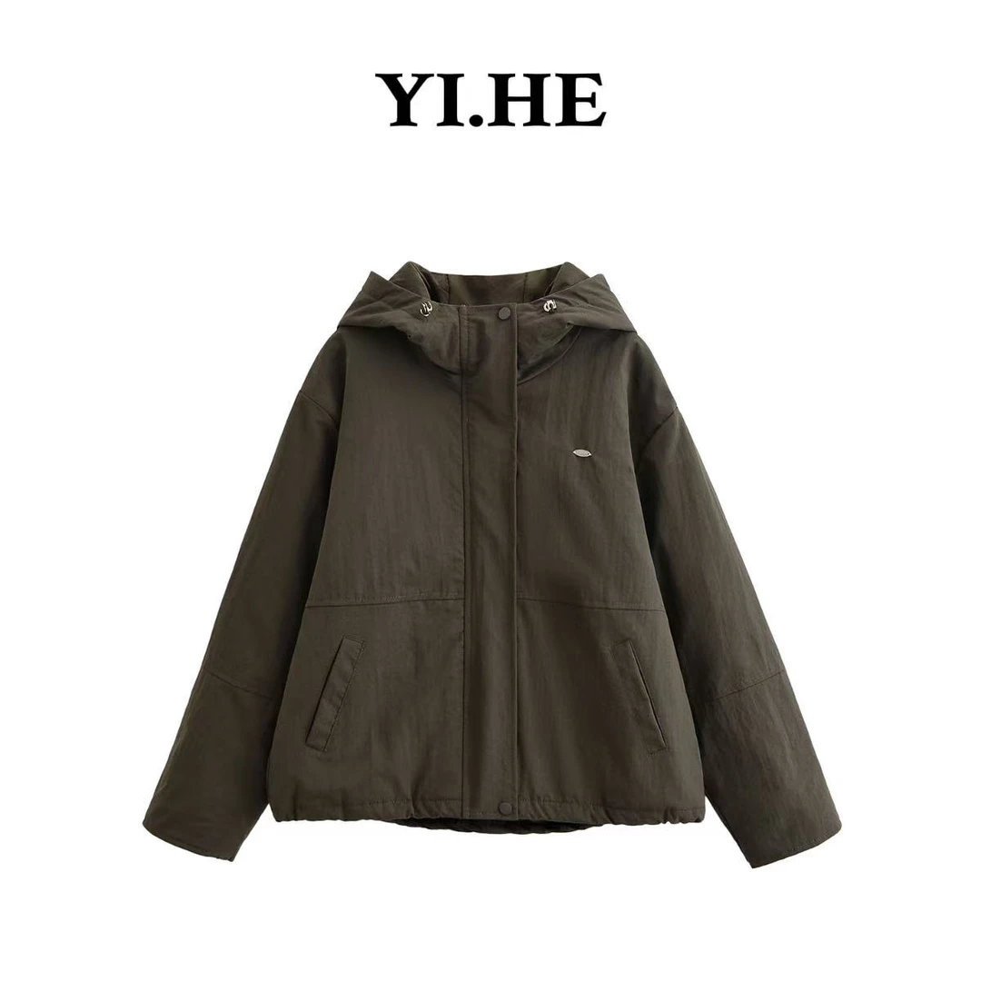 YIHE/ 2025 秋冬【连帽棉服】防风保暖柔软休闲时尚百搭简约棉外套