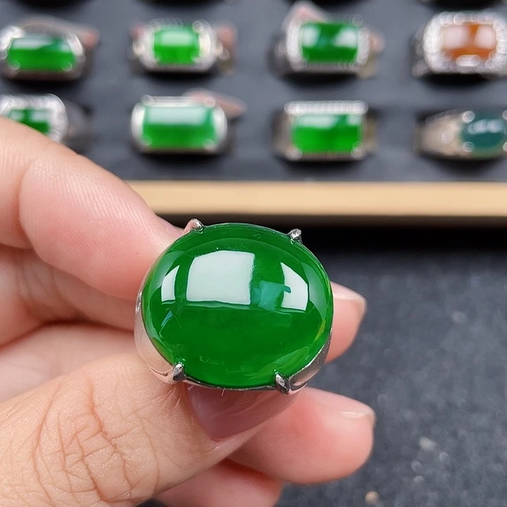 0***0翡翠银S925镶嵌戒指编号3811没运费险