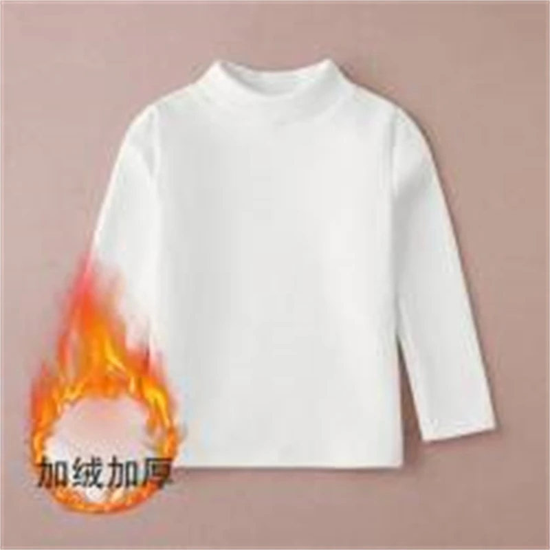 秋冬儿童保暖加绒单件上衣不倒绒男童女童长袖加厚内衣柔软宝宝