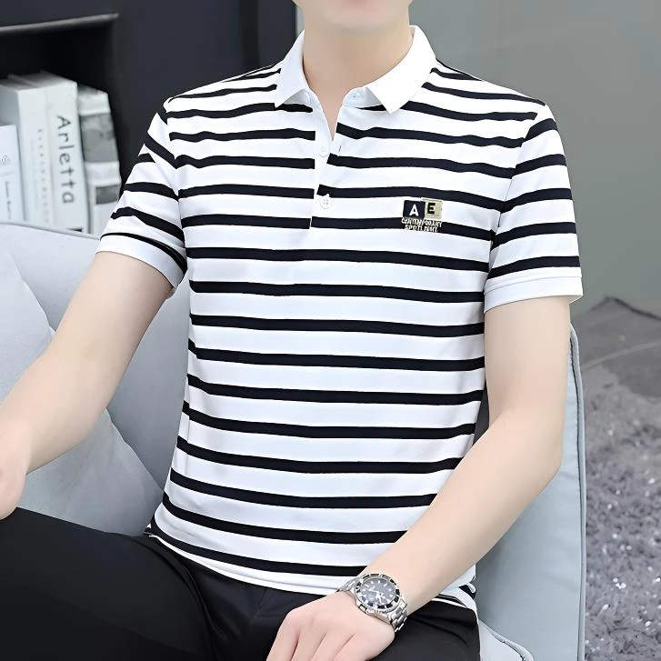 高品质棉质男士polo衫潮流韩版翻领短袖t恤男商务休闲男装半袖ins