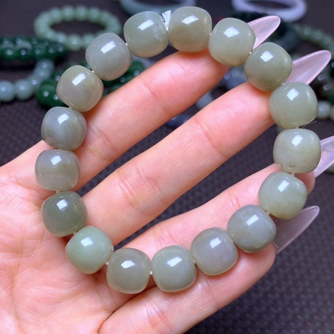 和田玉未镶嵌手串卡12