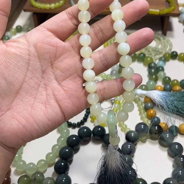 蛇纹石玉未镶嵌手链卡10