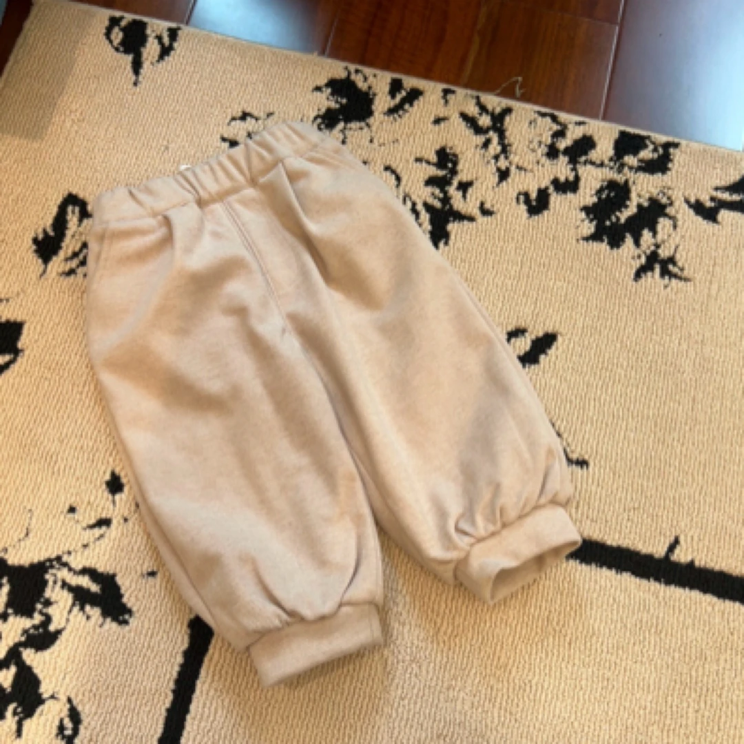 【编号P677】Y244176051-12-儿童韩系灯笼裤米驼色-yew