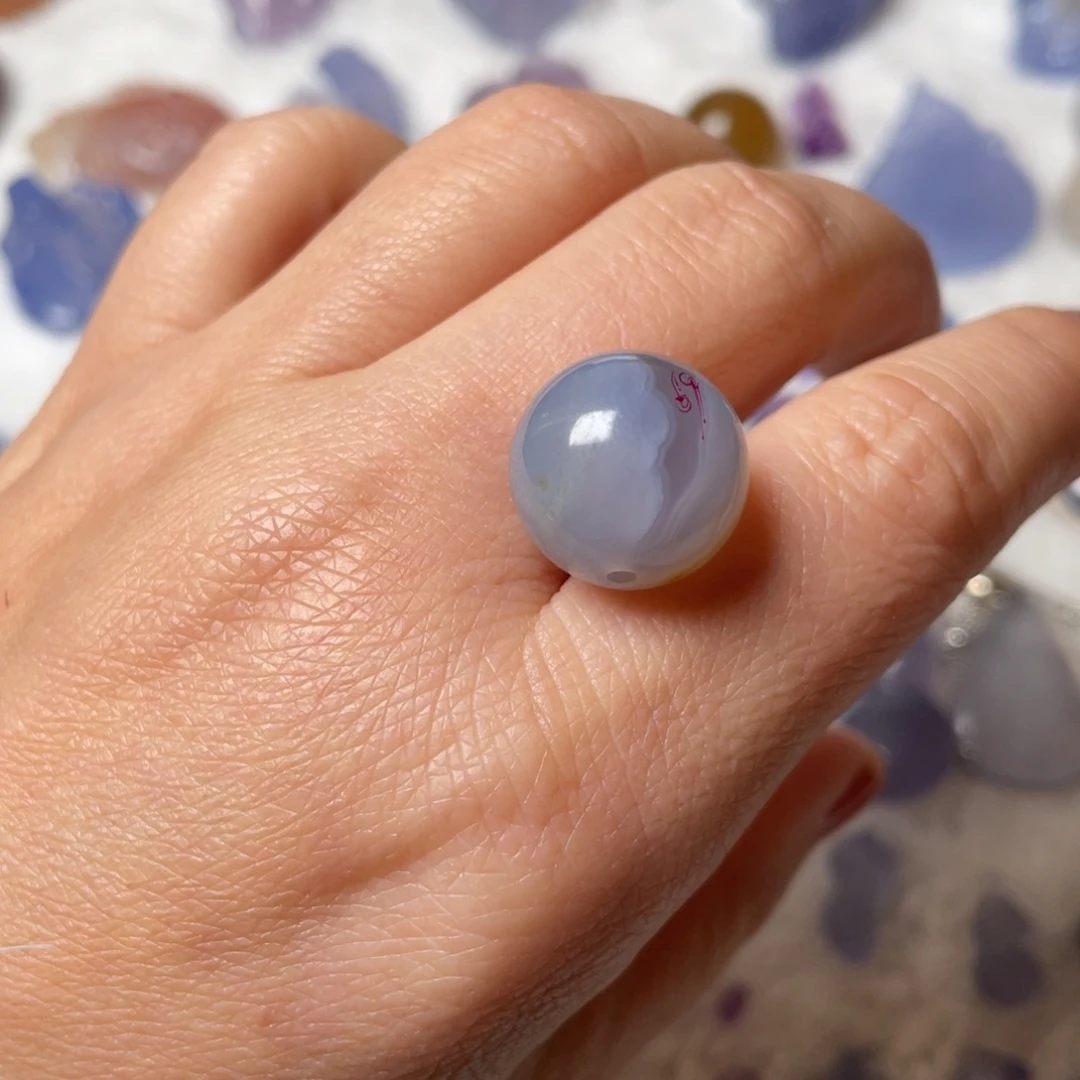 玛瑙/玉髓未镶嵌颈饰蓝玛瑙珠子