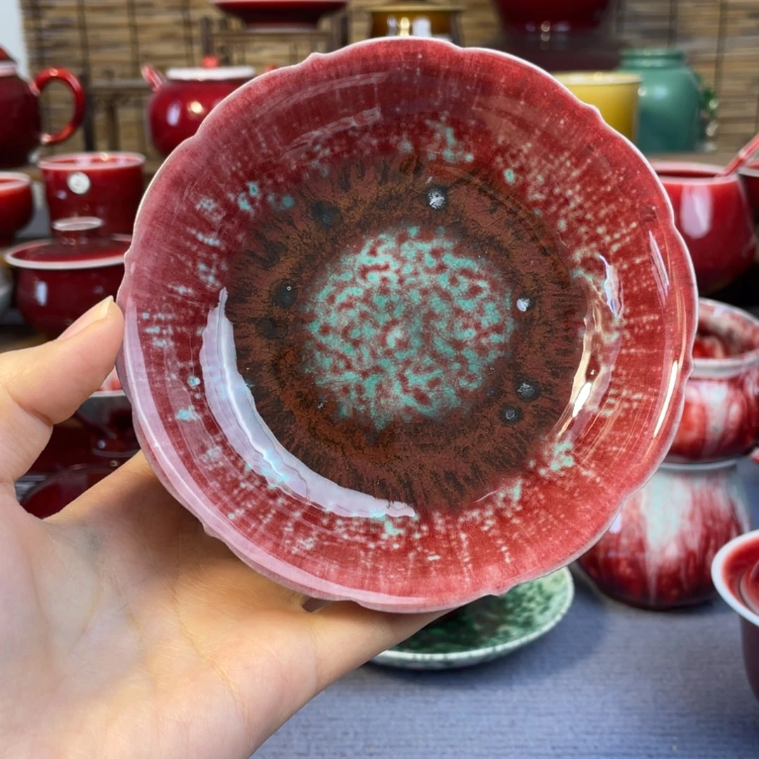 景德镇原矿陶瓷 葵口杯托 福利款