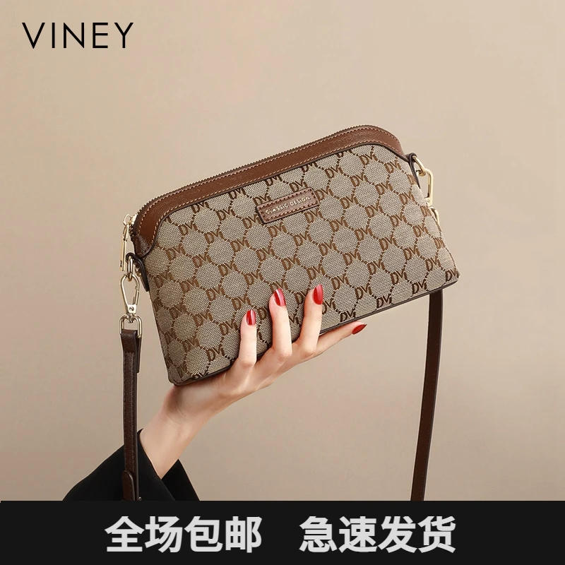 Viney包包女高颜值复古百搭印花斜挎单肩包生日礼物送女友送老婆