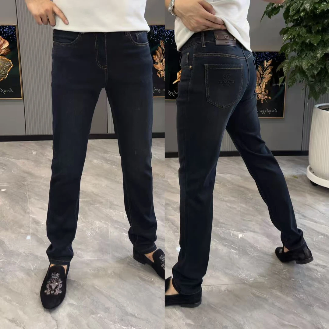 长裤男时尚休闲百搭牛仔裤男秋季款弹力修身显瘦小脚裤男舒适百搭