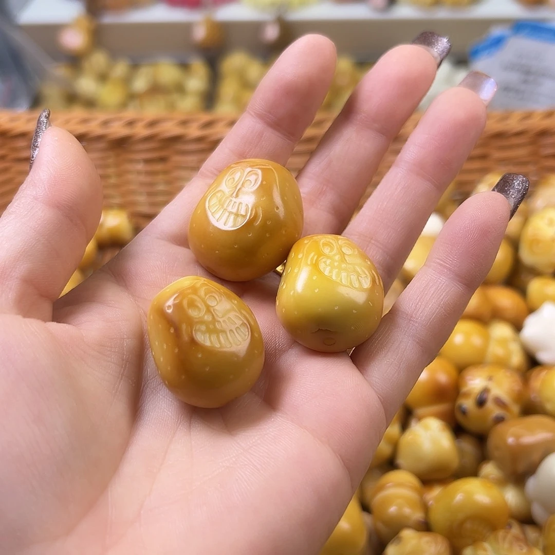 菩提根/象牙果吊坠微瑕炭烧大土豆3颗孔道有裂