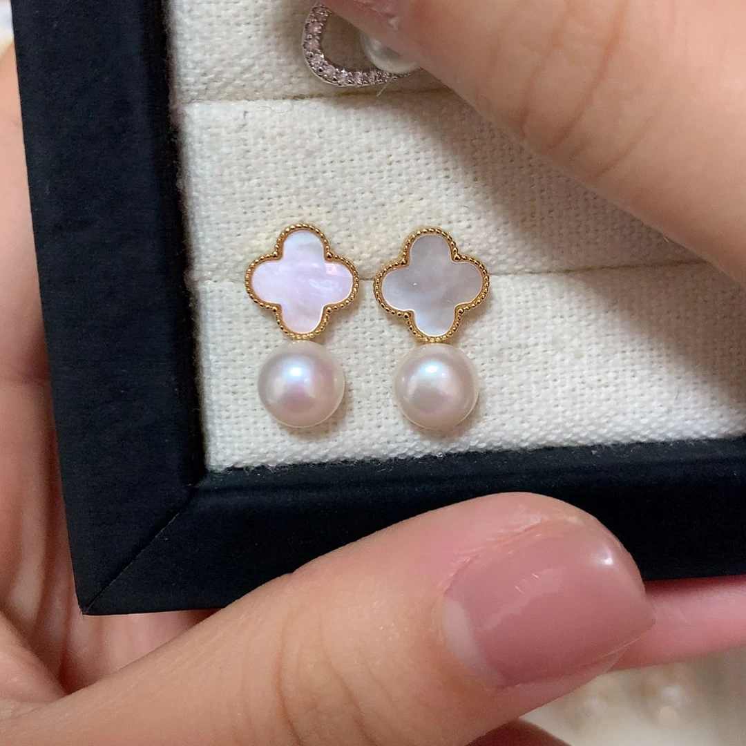 淡水珍珠耳饰合金