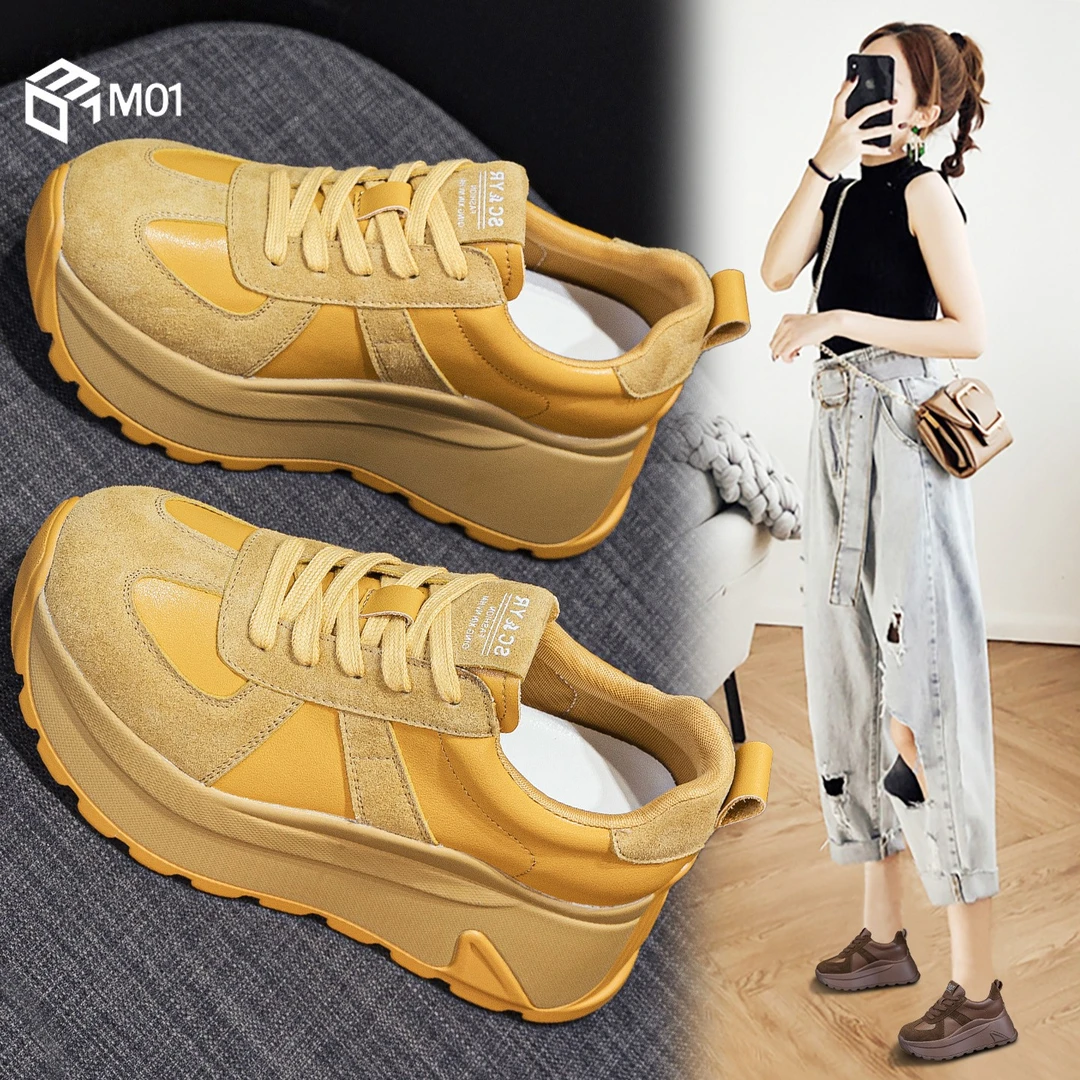M01厚底德训鞋女阿甘秋新款巨好看百搭小个子增高运动休闲老爹鞋