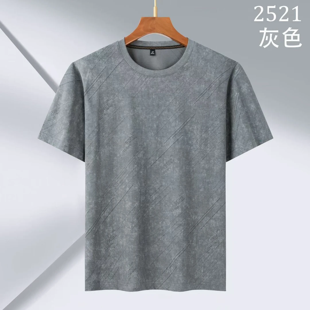 180-270斤大码男士夏季速干提花激光打孔暗花凉爽透气短袖521