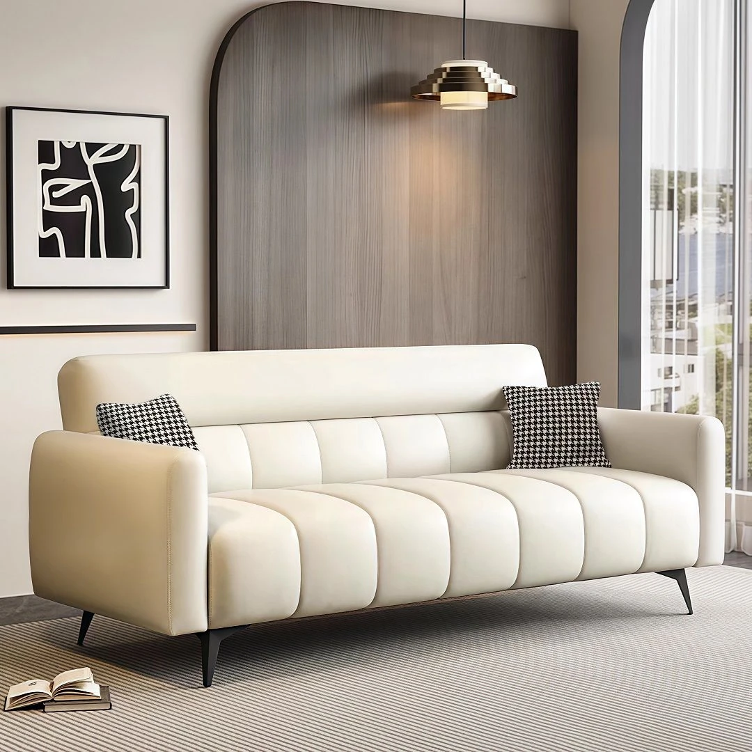 2025新款布艺沙发小户型客厅猫抓皮钢琴键公寓现代折叠沙发床两用