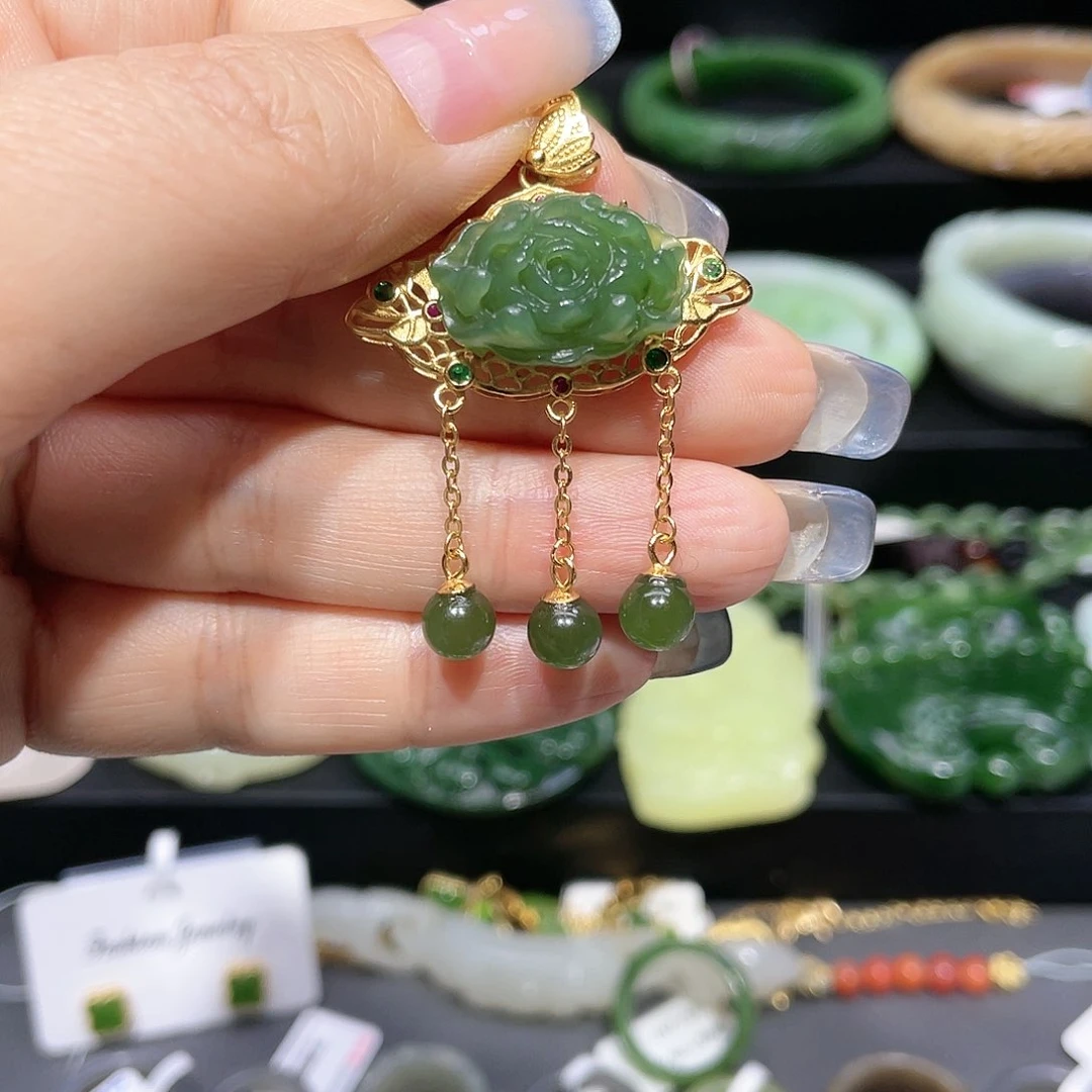 【闪购商品】和田玉挂件1银S925镶嵌