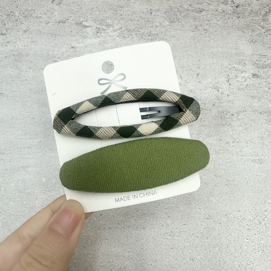 L043夕洛绿色bb夹一对装气质轻奢时尚百搭韩版简约清新