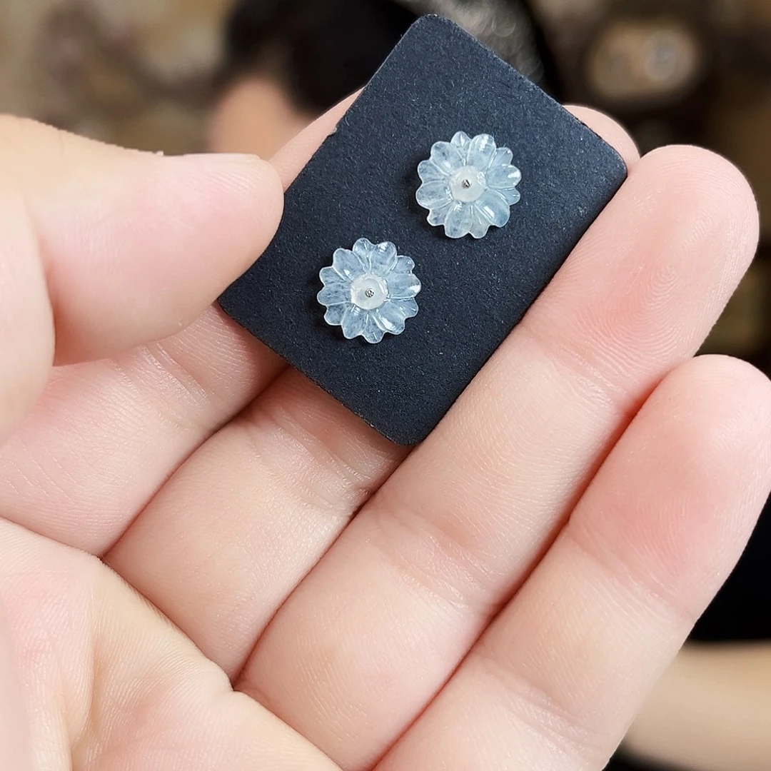 翡翠银S925镶嵌颈饰耳钉