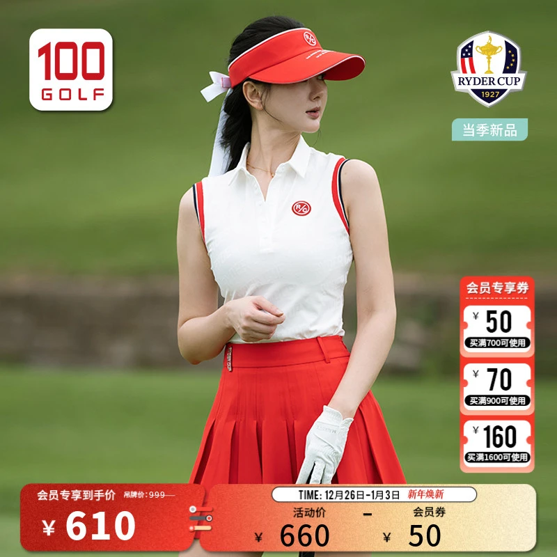 RYDER CUP莱德杯高尔夫女装短袖25夏季弹力舒适无袖T恤RF251PD066
