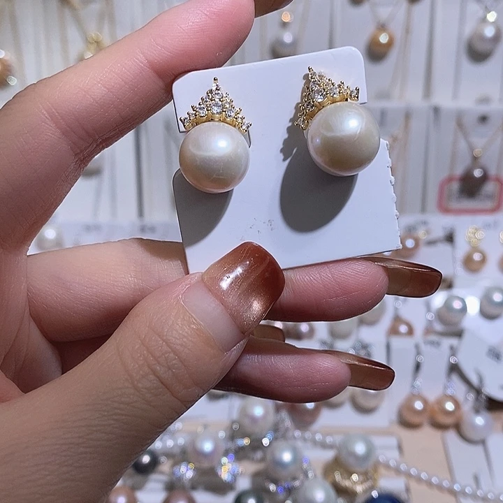 淡水珍珠未镶嵌耳饰w12.5