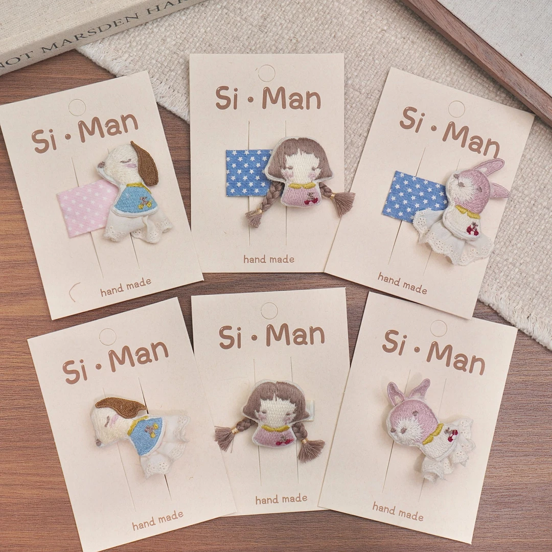 满9.9飞 韩版卡通可爱小女孩狗狗发夹BB夹压夹不伤发儿童手工发饰