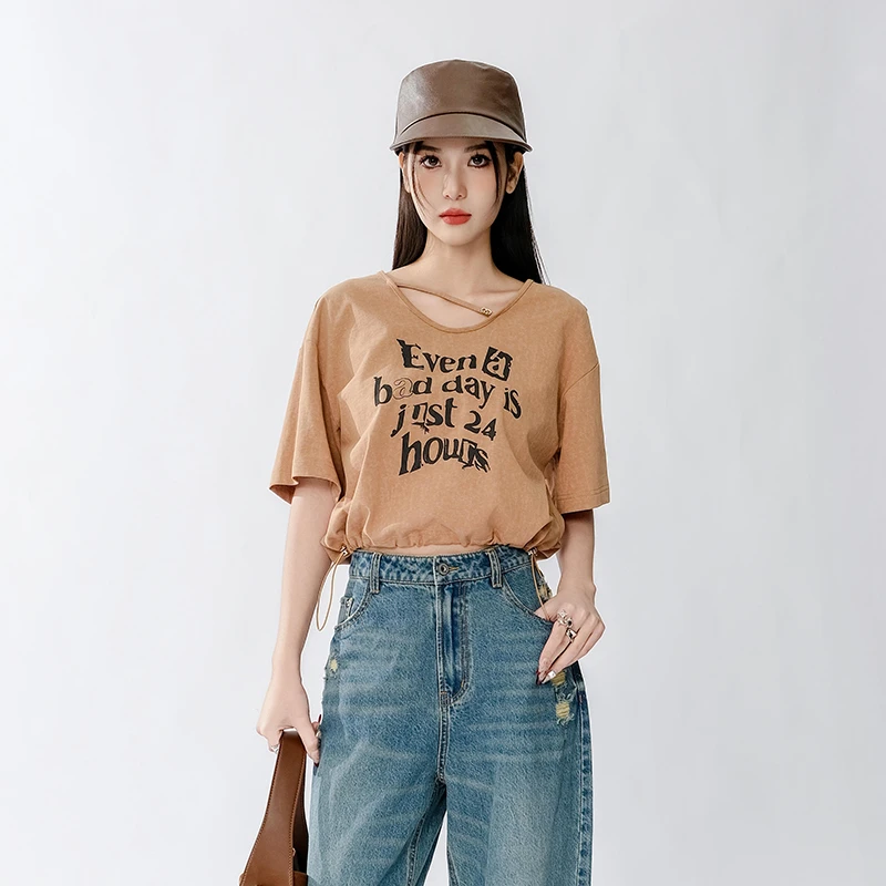 【小北专属】短款时尚百塔短袖T恤842338