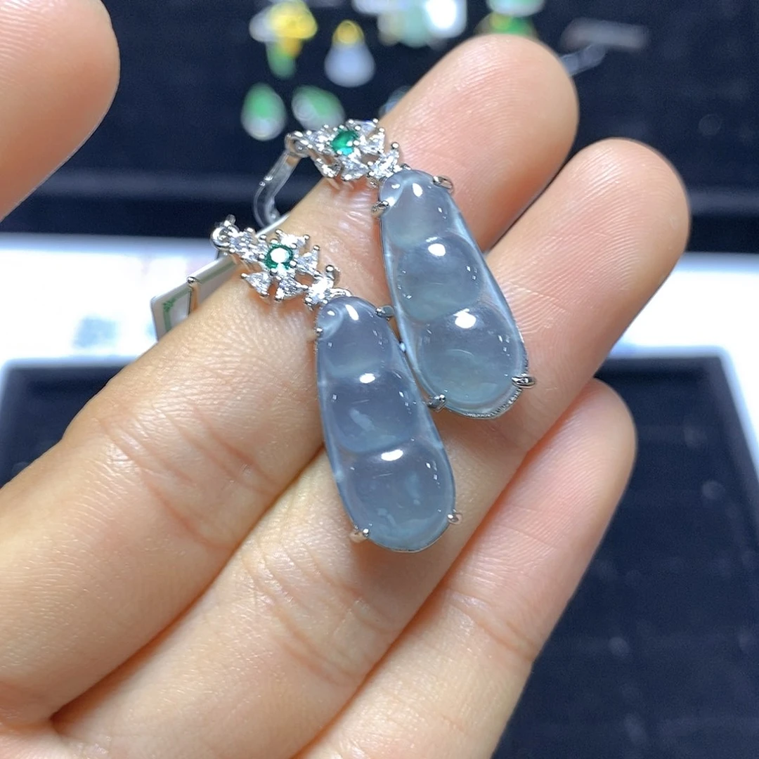 翡翠未镶嵌耳坠9号 多样性发其一