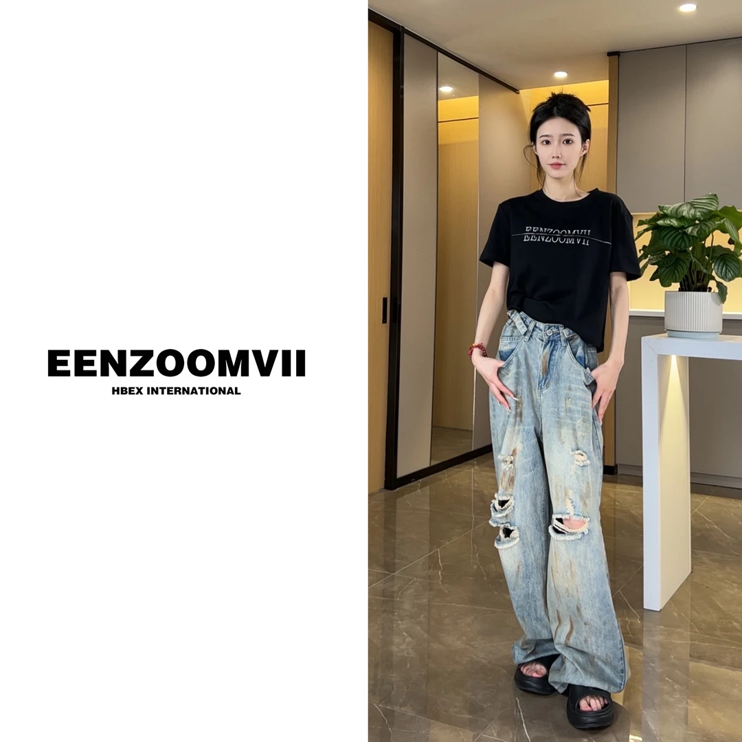 【HBEX】夏季新款薄款显瘦经典百搭T恤短款宽松正肩T恤