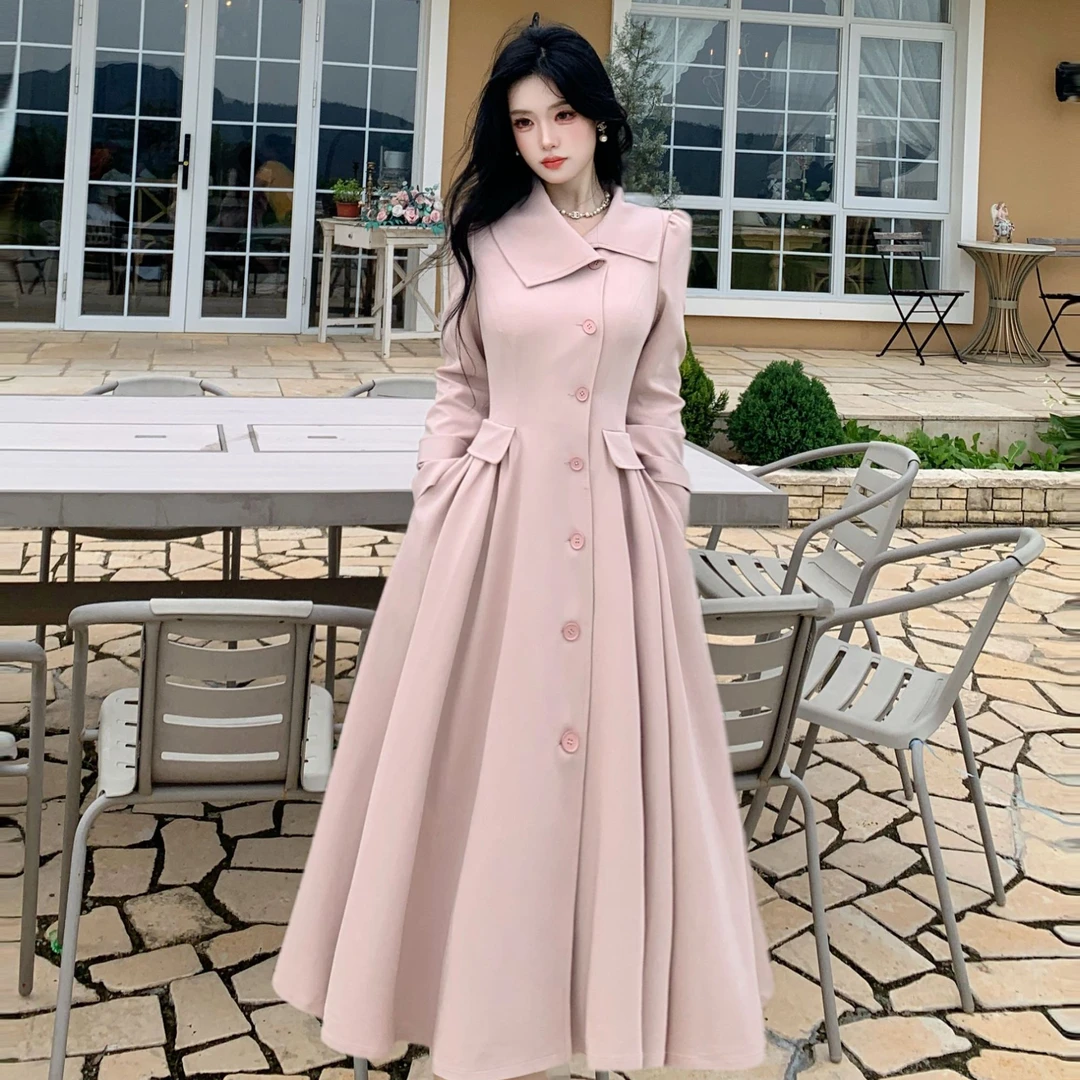 Blovelan赫本甜心 秋季轻熟简约温柔风大衣收腰高级感外套