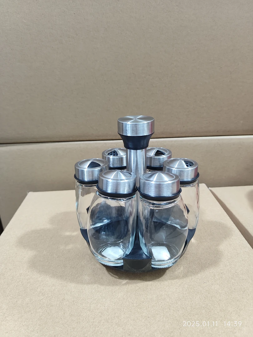 调味瓶调料套装厨房收纳家用创意旋转佐料盐罐玻璃组合调料瓶