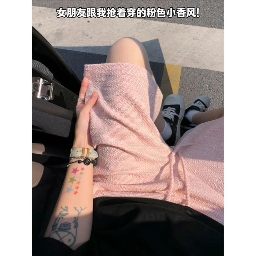 小香风针织短裤男款夏季潮牌黑白直筒裤子美式高级感运动风五分裤