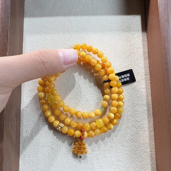 蜜蜡未镶嵌手串6.5mm蜜蜡手串