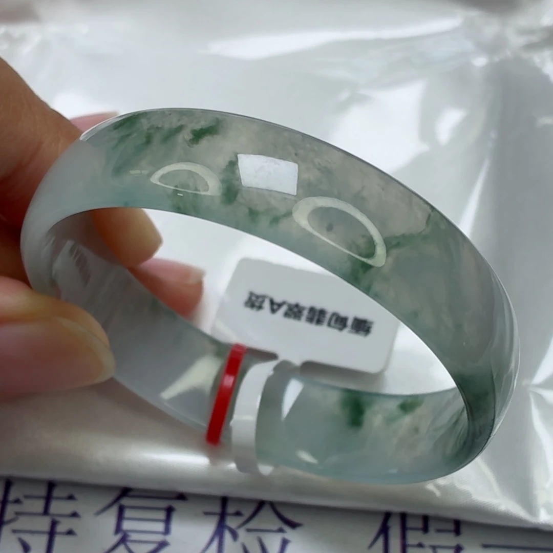 未镶嵌手镯翡翠老坑52圈冰飘花公主镯001