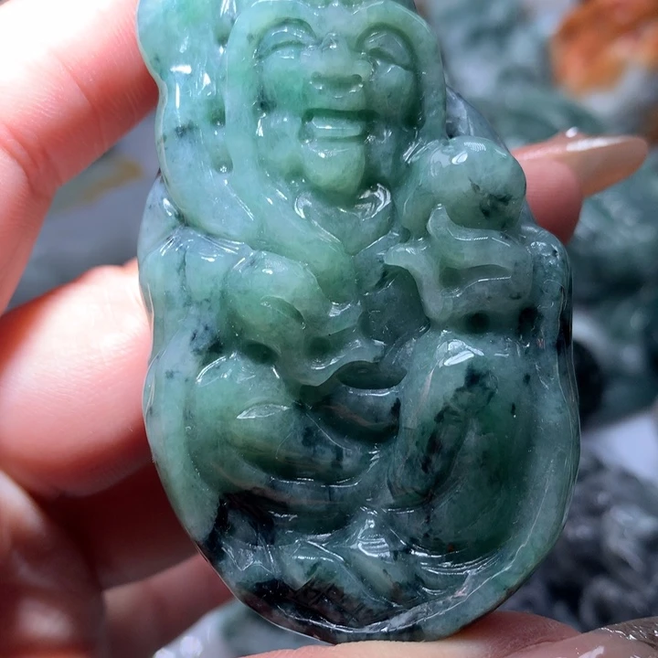 翡翠未镶嵌颈饰保真天然A货翡翠