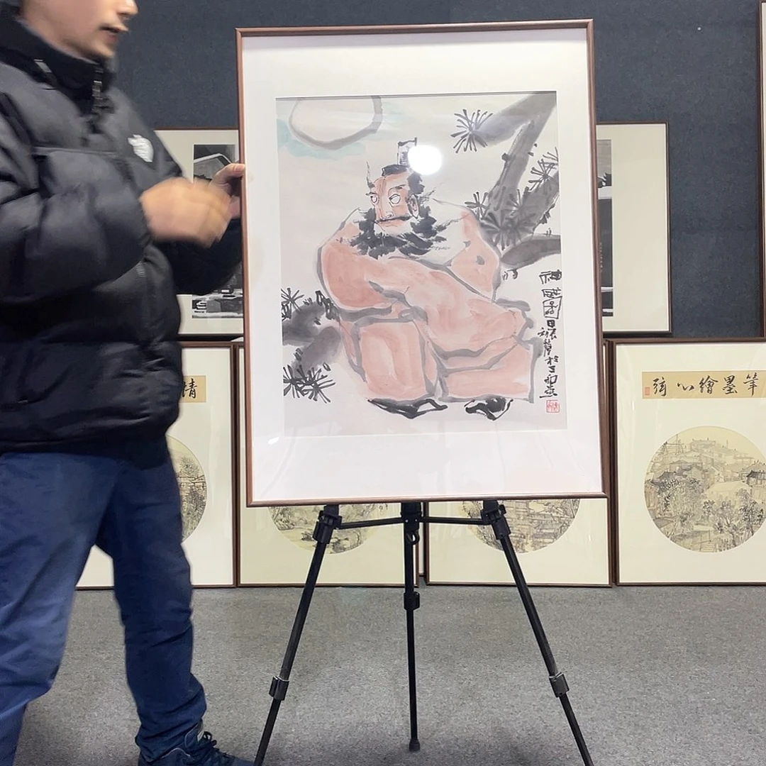 国画手绘画作品带框