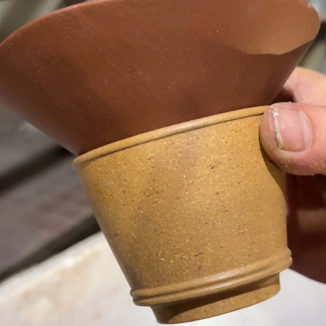 紫砂微瑕不退不换斗笠加老段