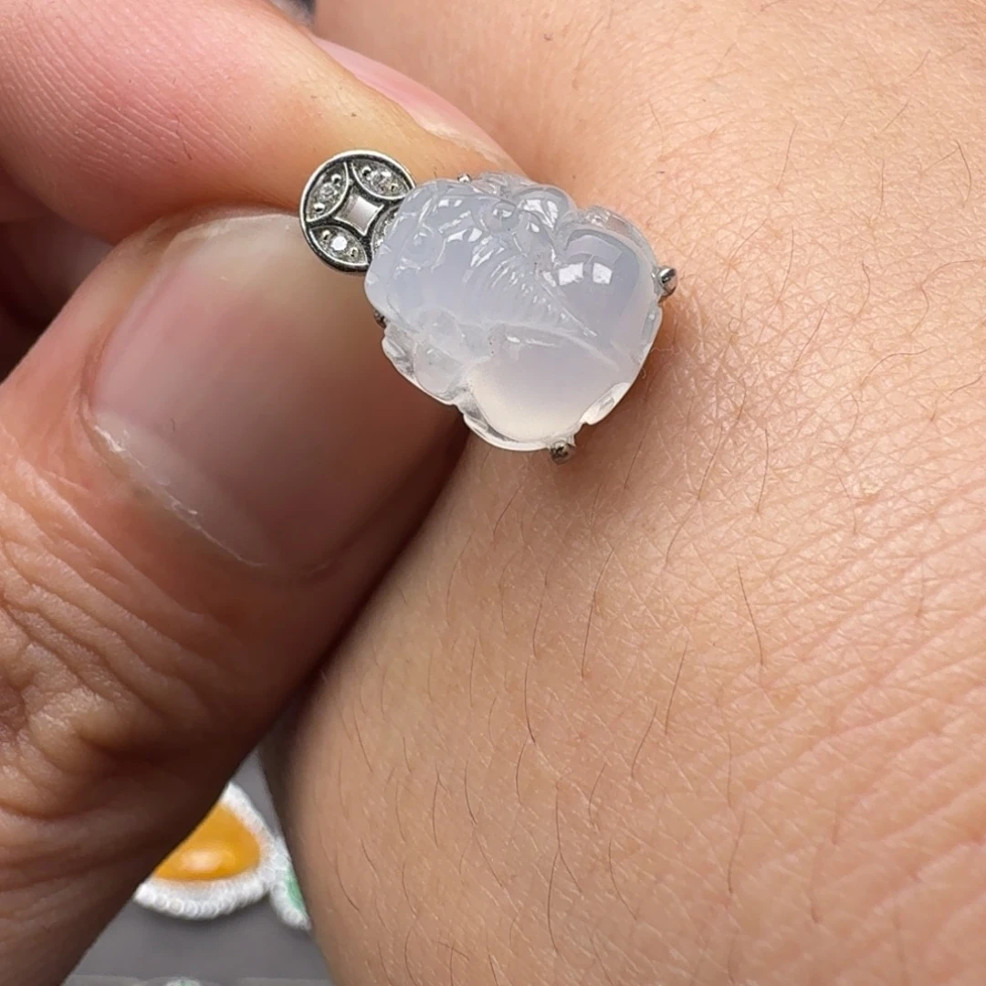 翡翠银S925镶嵌戒指天然缅甸翡翠A货