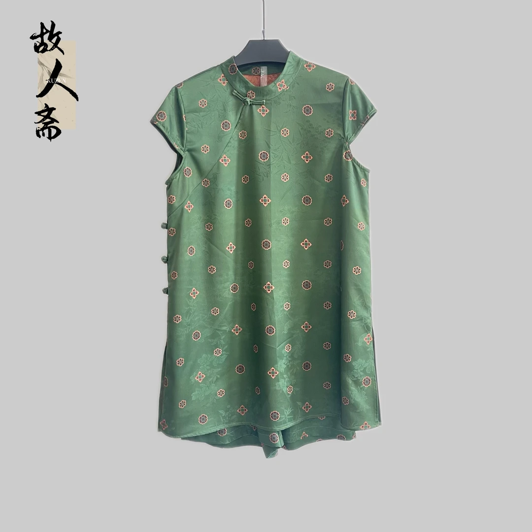 【7013】新中式国风2025新款时尚休闲提花上衣套装-7013