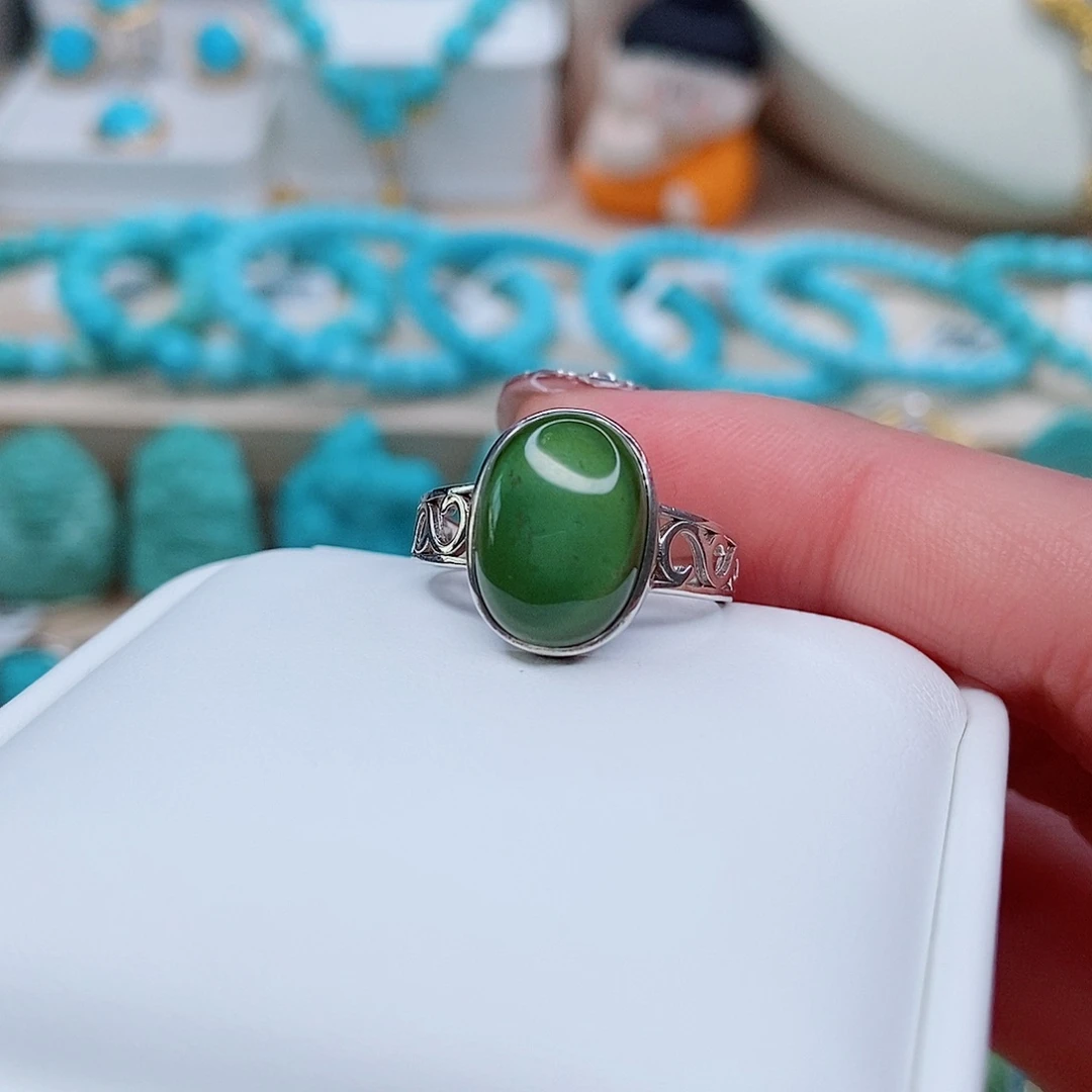绿松石戒指银S925镶嵌