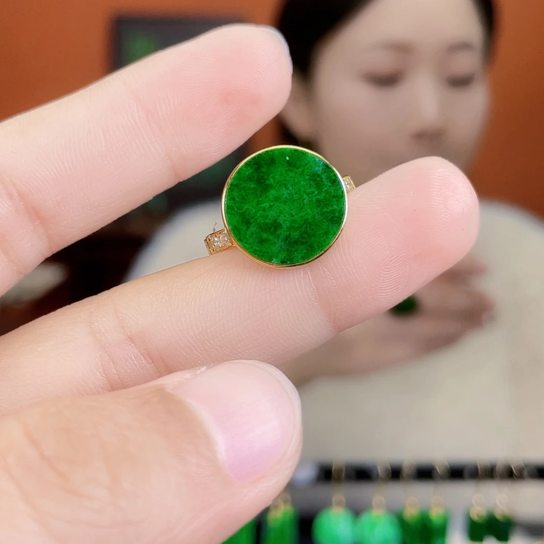 翡翠银S925镶嵌耳饰