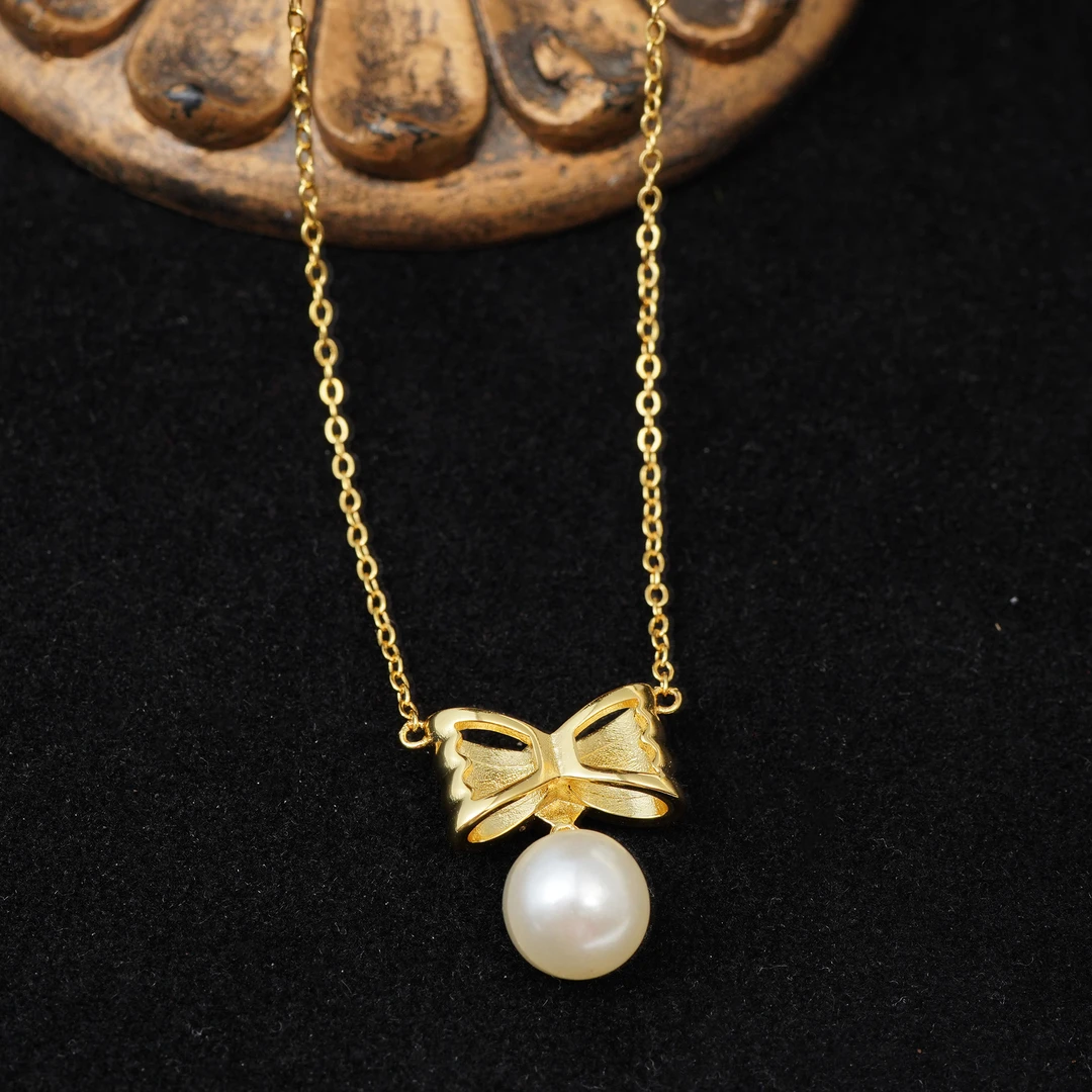 铜合金项链 【3649】LeLe 项链 字母蝴蝶结（主链+延长：40+4cm）