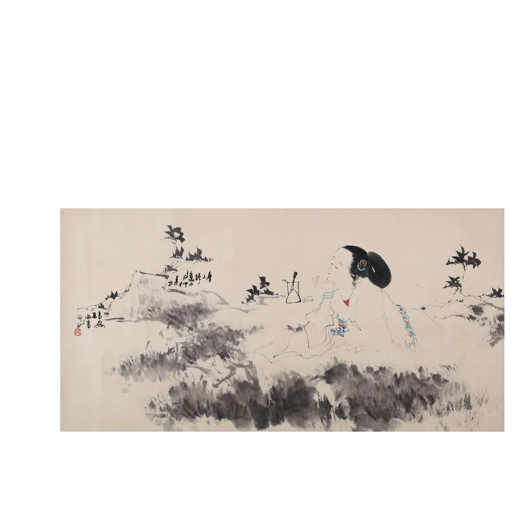 LOT.013 王西京 人物  纸本镜片 68*134cm 163