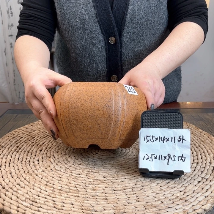 紫砂花盆柴烧奎面宫灯六方262