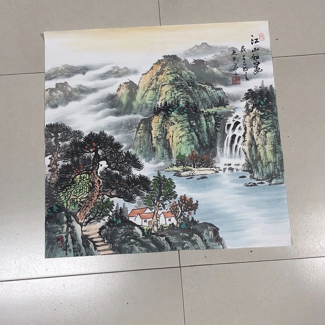国画四尺斗方画芯 捡漏