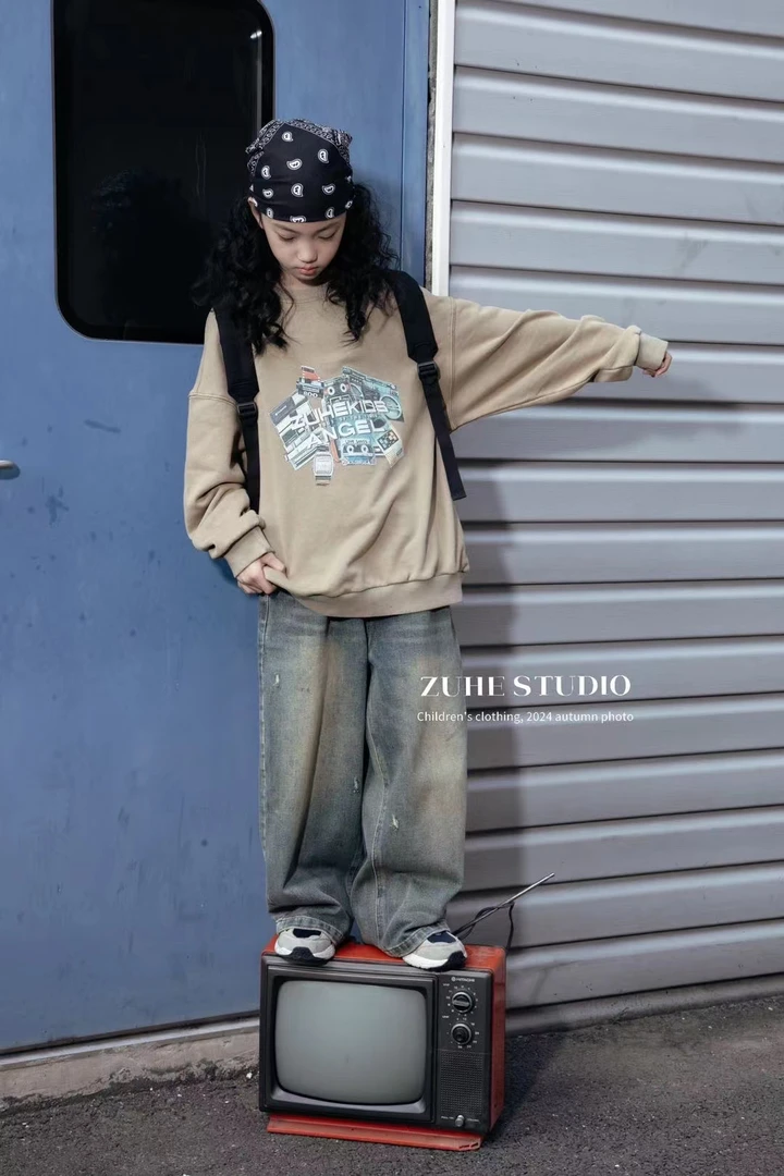 【欢欢‘kids】童装2025新款春款长袖圆领卫衣89653