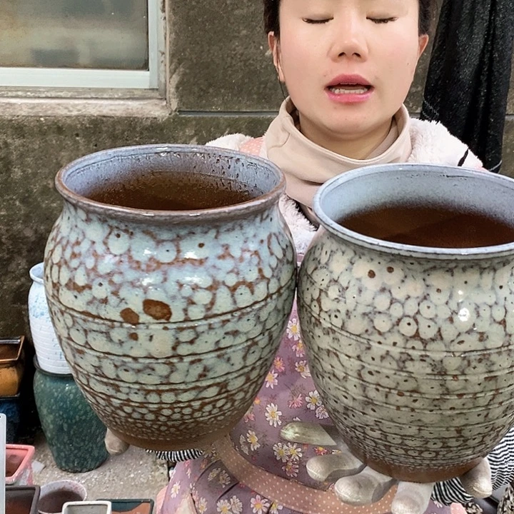 紫砂花盆瑕疵口17高21