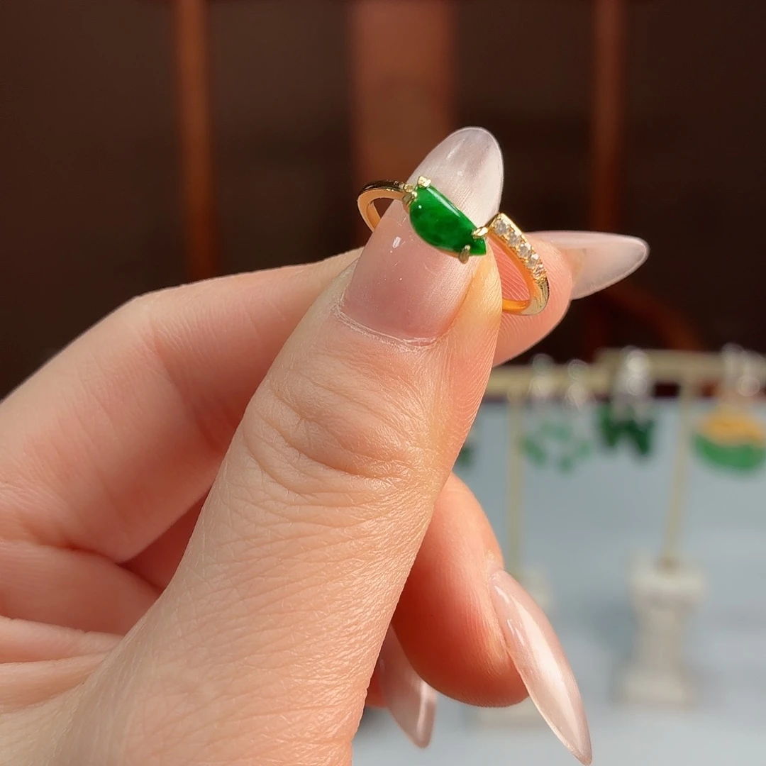 翡翠银S925镶嵌戒指