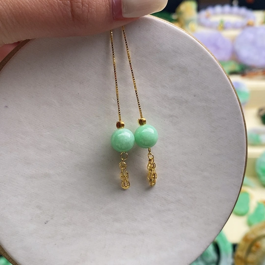 翡翠未镶嵌耳饰耳饰