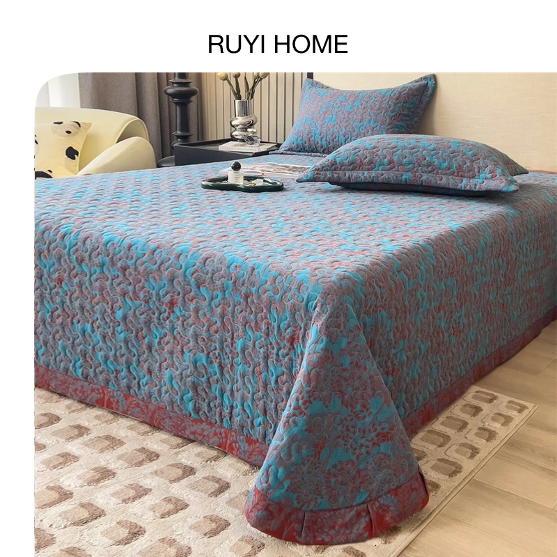 如奕新款全棉床盖单件纯棉双面高端榻榻米绗缝被双人四季通用