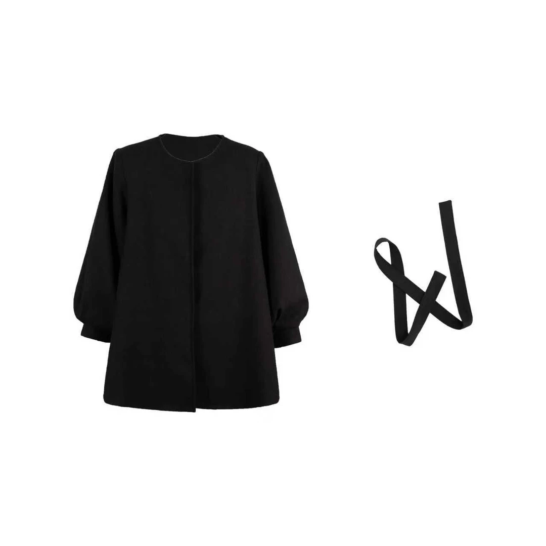 YOLOLITE【东风破】3531冬季新款气质系显瘦灯笼袖设计感外套大衣