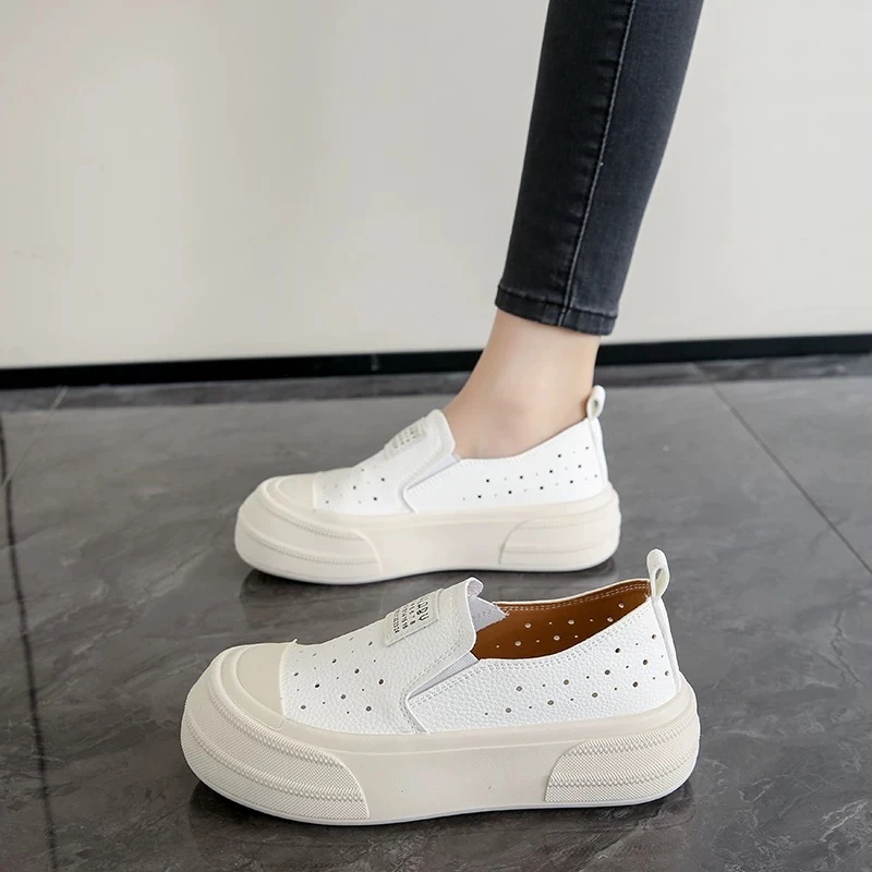 Ou Shi Yuan/欧诗媛春夏学生低帮休闲一脚蹬小白鞋板鞋JC69